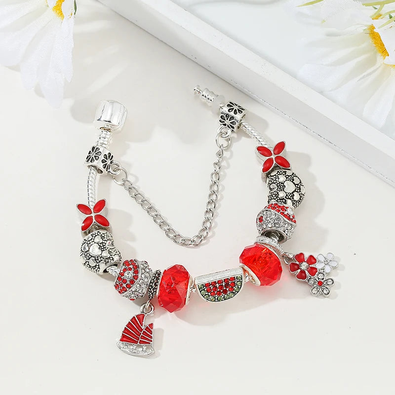Summer Bloom: The Watermelon Charm Bracelet
