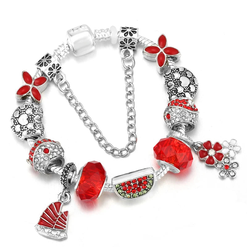 Summer Bloom: The Watermelon Charm Bracelet
