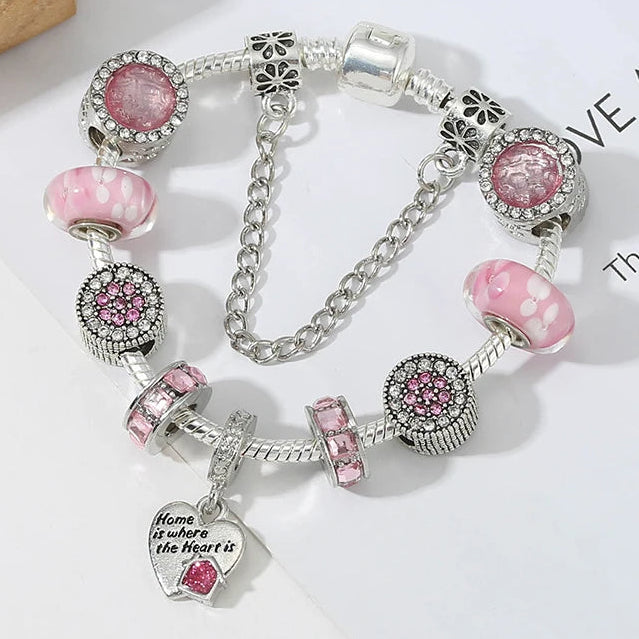Heart of Home: The Pink Murano Charm Bracelet