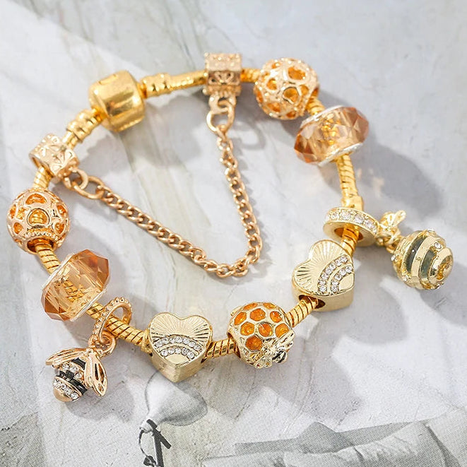 Queen’s Garden: The Golden Honeybee Charm Bracelet