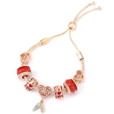 Crimson Café: The Red Murano Coffee Charm Bracelet