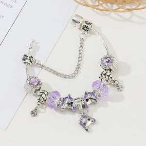 Dreamlight Meadow: The Purple Unicorn Charm Bracelet