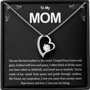 To My Mom: Heart Pendant Necklace