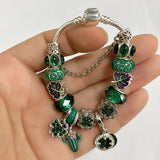 Desert Bloom: The Emerald Cactus Charm Bracelet