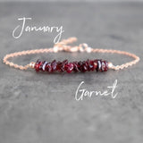 Crimson Ember: January Raw Garnet Bracelet