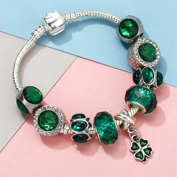 Emerald Whisper: The Murano Charm Bracelet