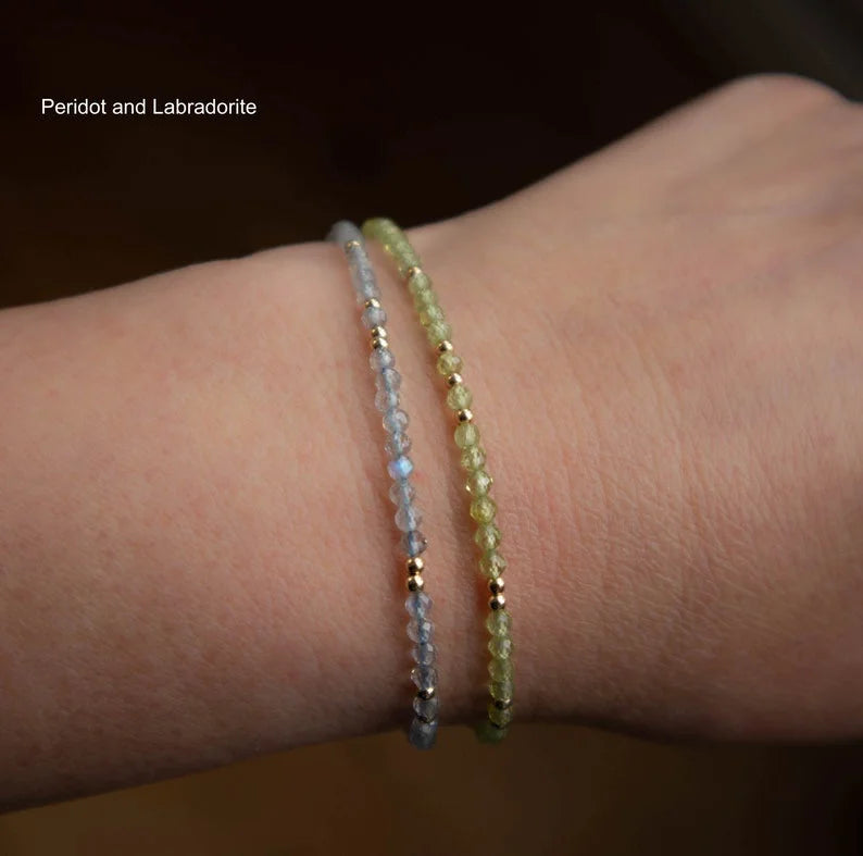 Summer Dew: August Peridot Bracelet