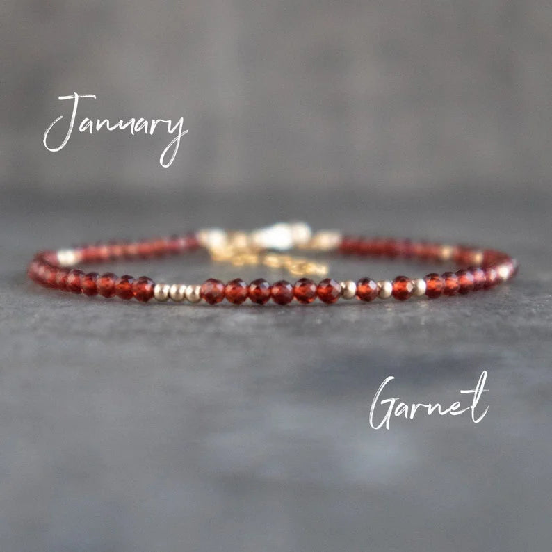Garnet Flame: January Birthstone Bracelet