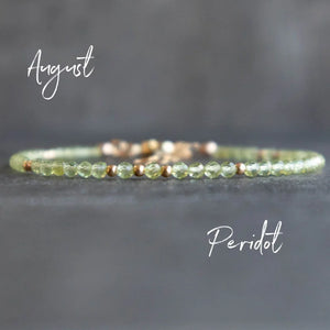 Summer Dew: August Peridot Bracelet