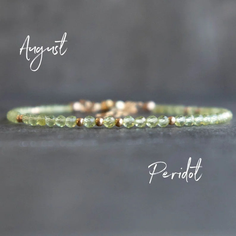Summer Dew: August Peridot Bracelet