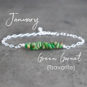 Evergreen Fire: January Green Garnet (Tsavorite) Bracelet
