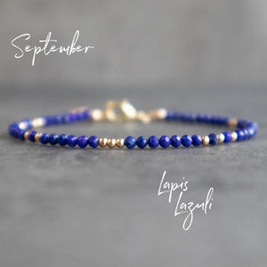 Midnight Wisdom: September Lapis Lazuli Bracelet