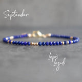 Midnight Wisdom: September Lapis Lazuli Bracelet