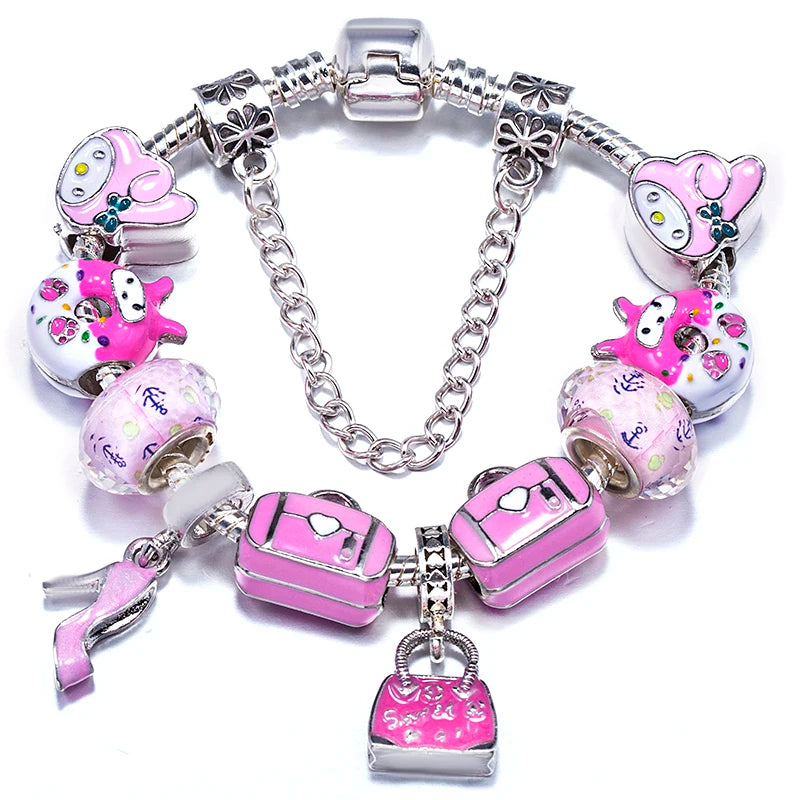 Blush Boutique: The Pink Fashion Charm Bracelet