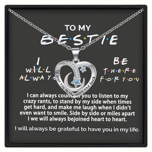 To My Bestie: Heart and Moon Pendant Necklace
