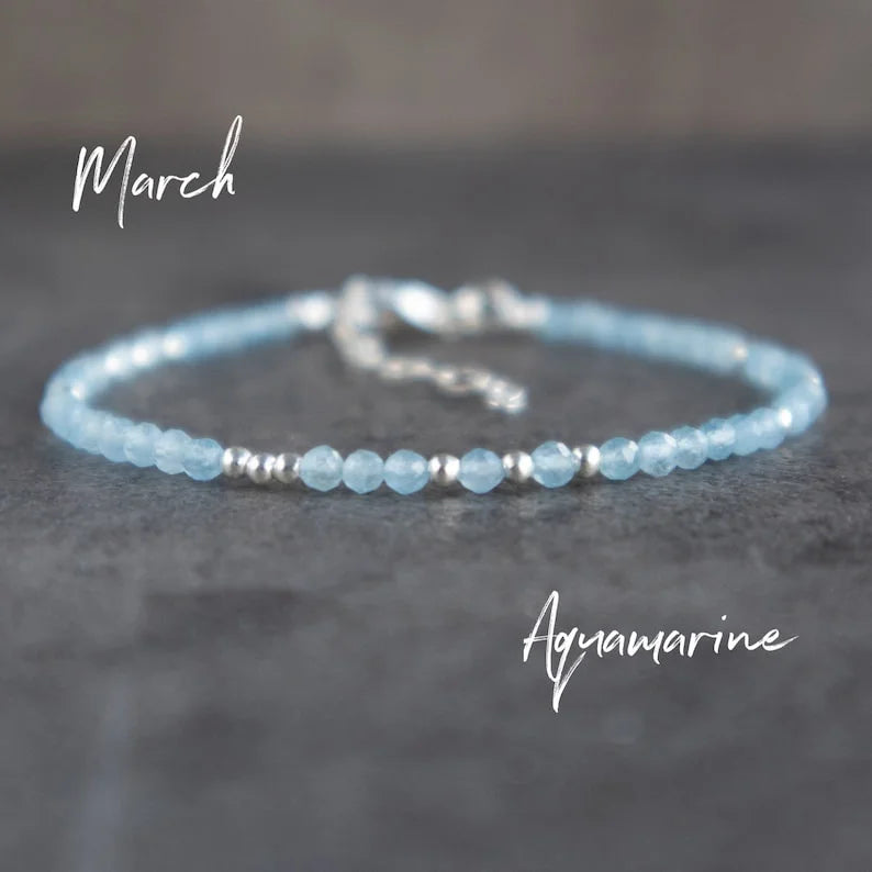 Aquamarine Serenity: March Birthstone Bracelet