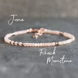 Soft Dawn: June Peach Moonstone Bracelet