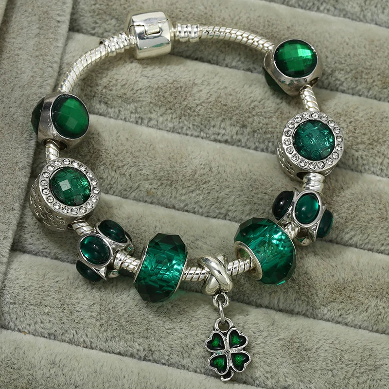 Emerald Whisper: The Murano Charm Bracelet