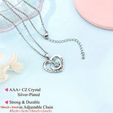 To My Sister: Moon and Heart Pendant Necklace