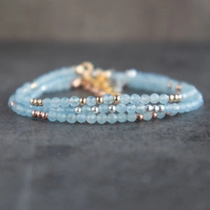 Aquamarine Serenity: March Birthstone Bracelet