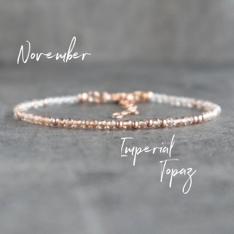 Golden Ember: November Topaz Bracelet