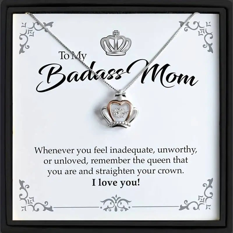 To My Badass Mom: Crown Pendant Necklace