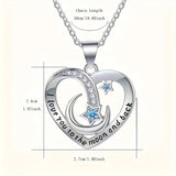 To My Bestie: Heart and Moon Pendant Necklace