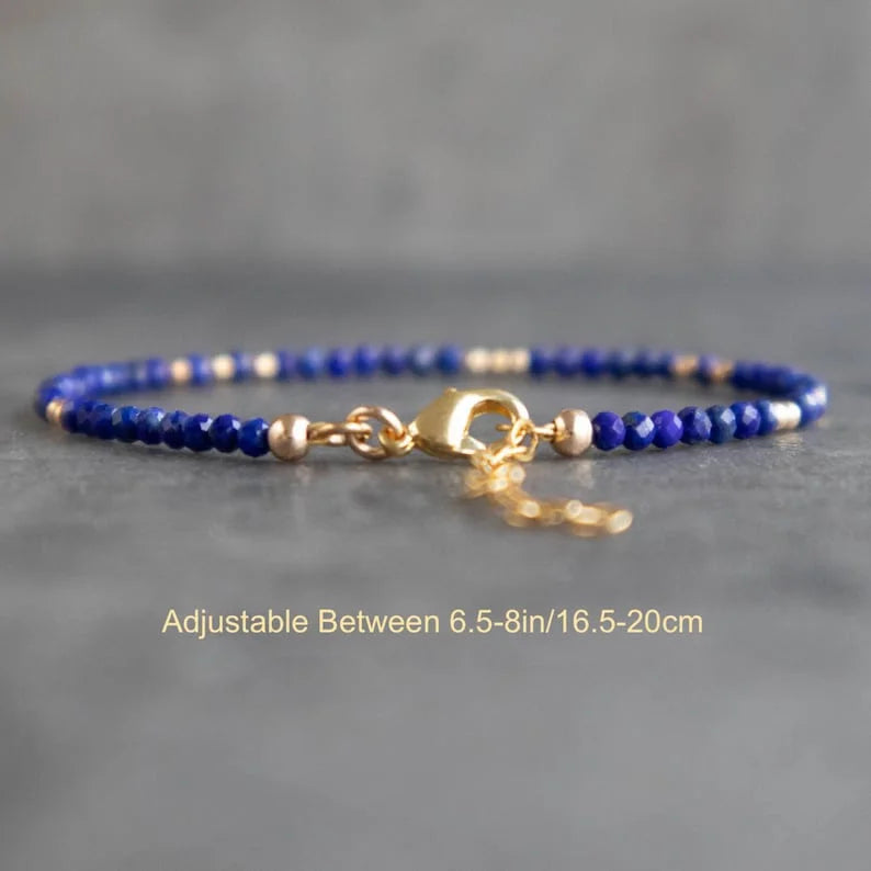 Midnight Wisdom: September Lapis Lazuli Bracelet