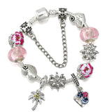 Blossom Letter: The Pink Pansy Charm Bracelet