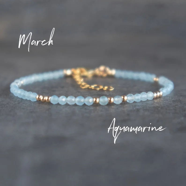 Aquamarine Serenity: March Birthstone Bracelet