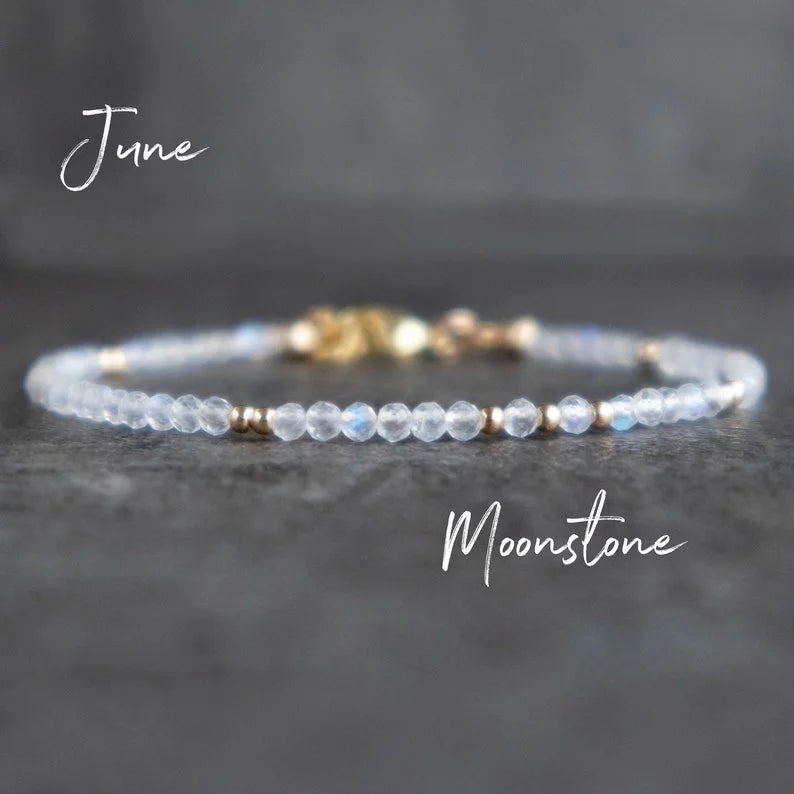 Lunar Glow: June Moonstone Bracelet