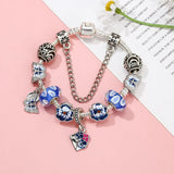 Moonlit Garden: The Blue Pansy Butterfly Charm Bracelet
