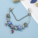 Moonlit Garden: The Blue Pansy Butterfly Charm Bracelet